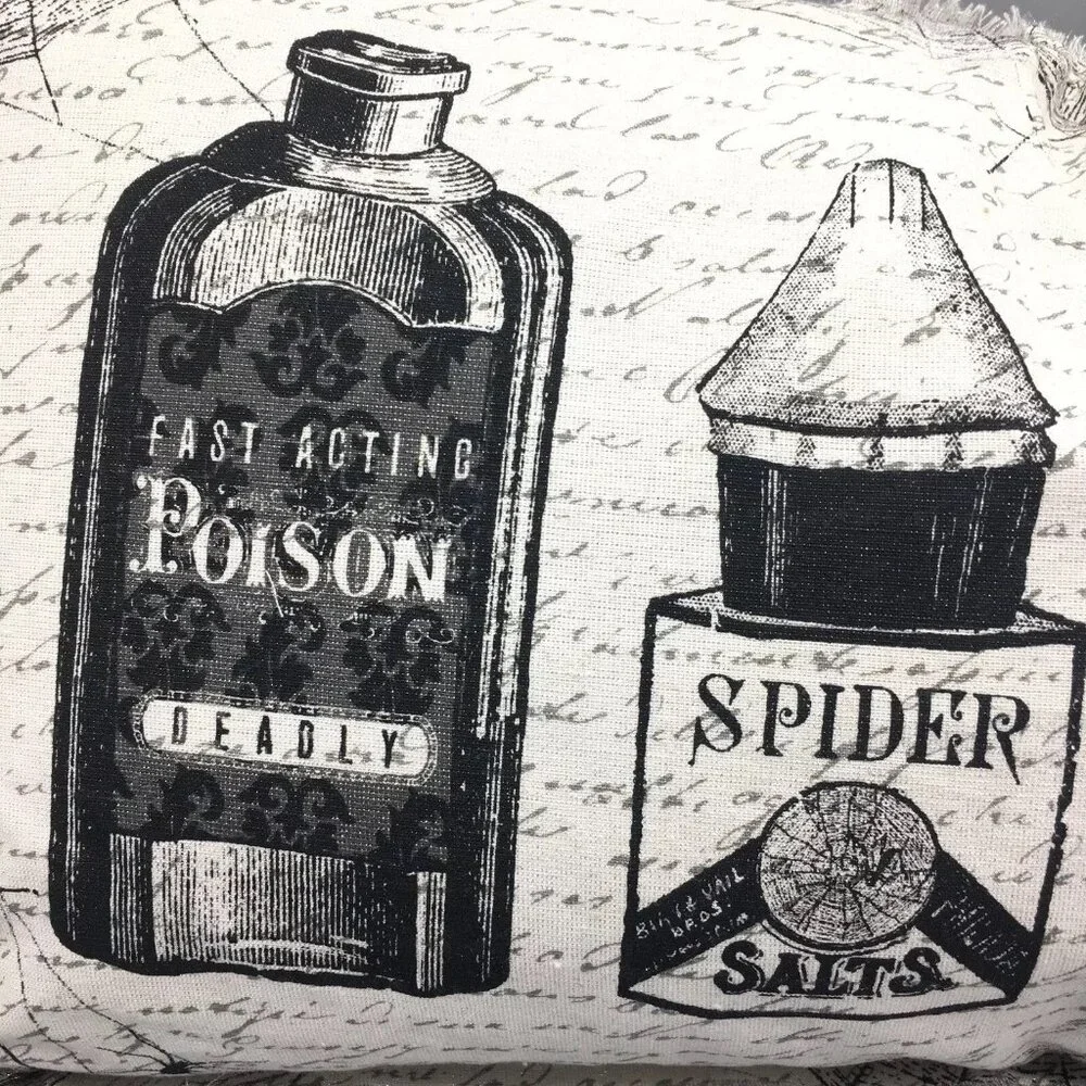 NEW Cynthia Rowley Halloween Magic Potion Apothecary Bottle Feather Pillow 14x24